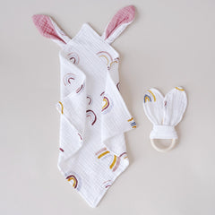 Soothing Towel Doll & Rabbit Ear Sleeping Companion Gift Set for Babies