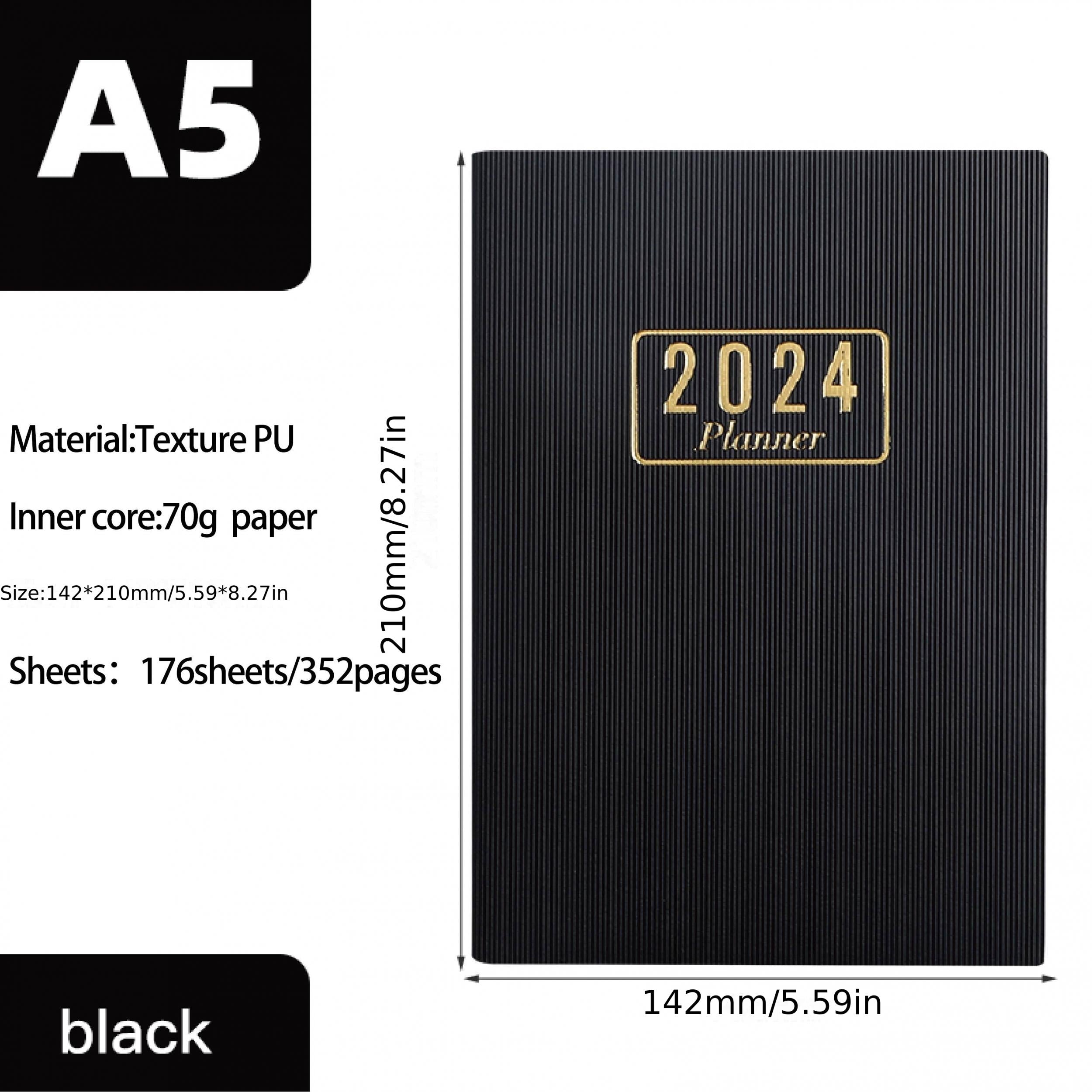 A5 Daily Planner Notebook Time Management Calendar Plus Monthly Index Sticke