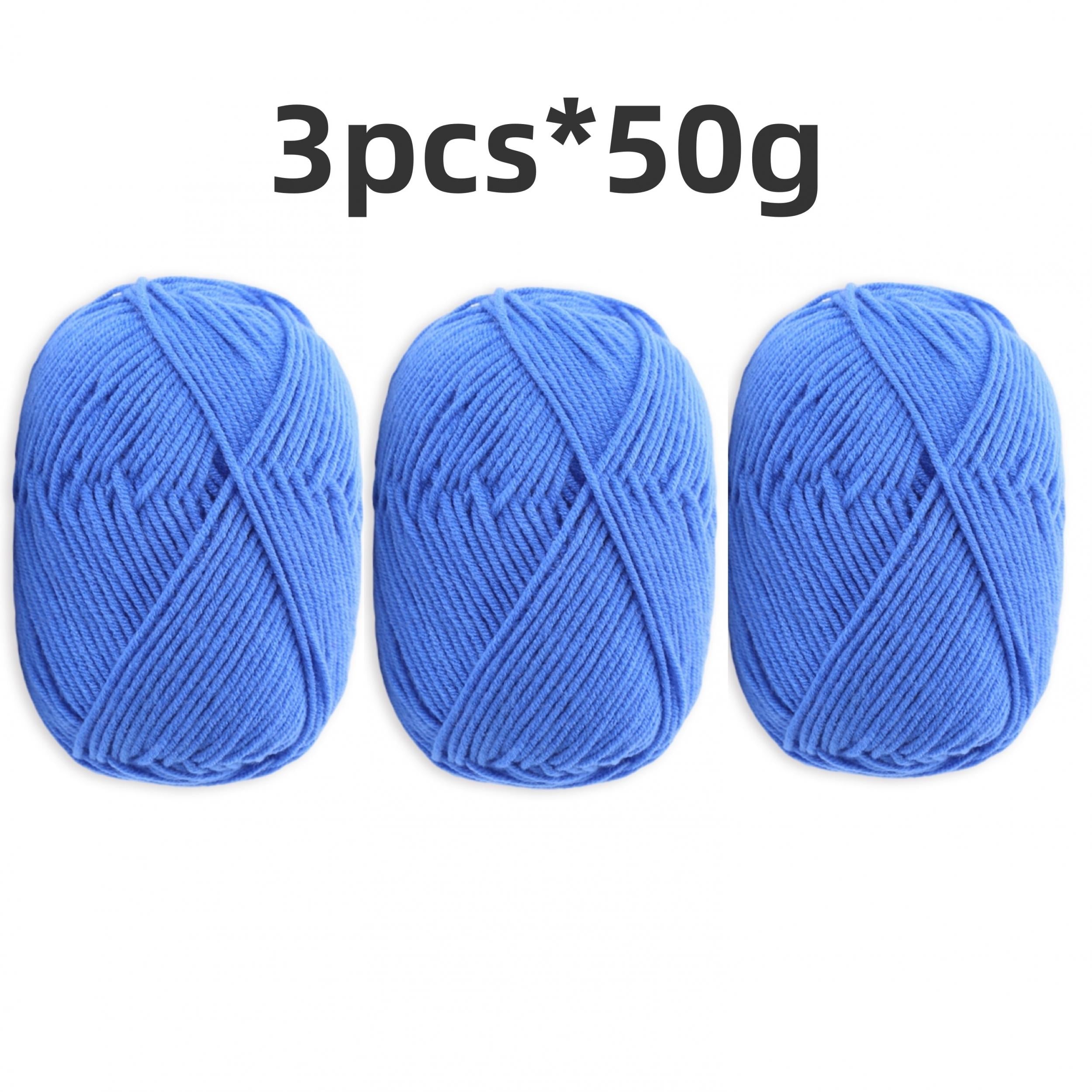 3pcs Beginner Crochet Yarn 100 4 Layers Acrylic Cotton Soft Yarn 50g
