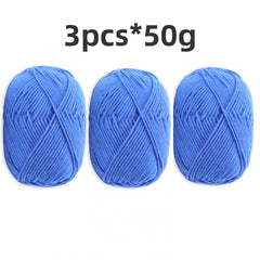 3pcs Beginner Crochet Yarn 100 4 Layers Acrylic Cotton Soft Yarn 50g