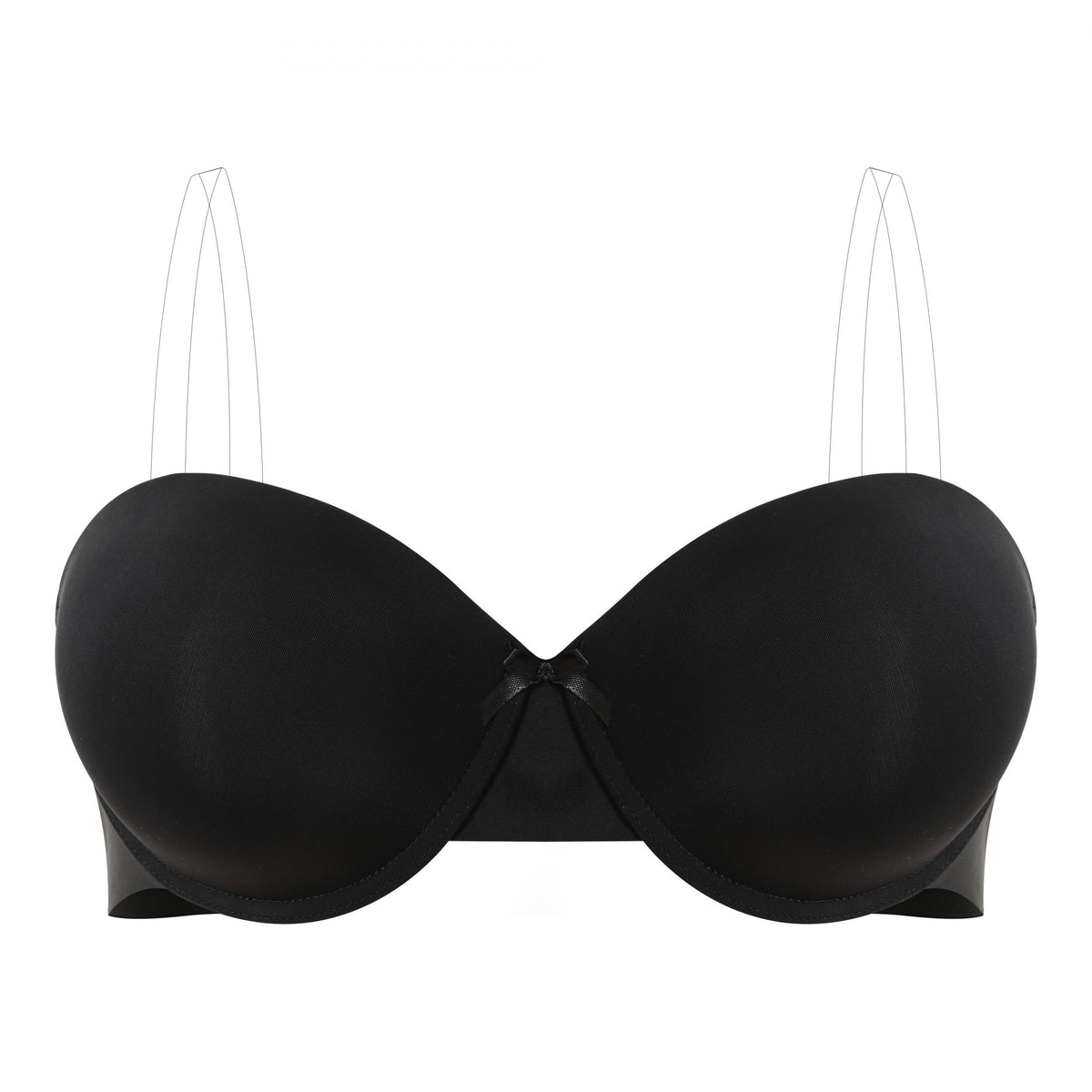 Solid Knot Front Strapless Bra Women's Plus Size