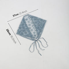 Floral Embroidery Triangle Scarf Lace Hollow Out Head Covering Bandana Neckerchi
