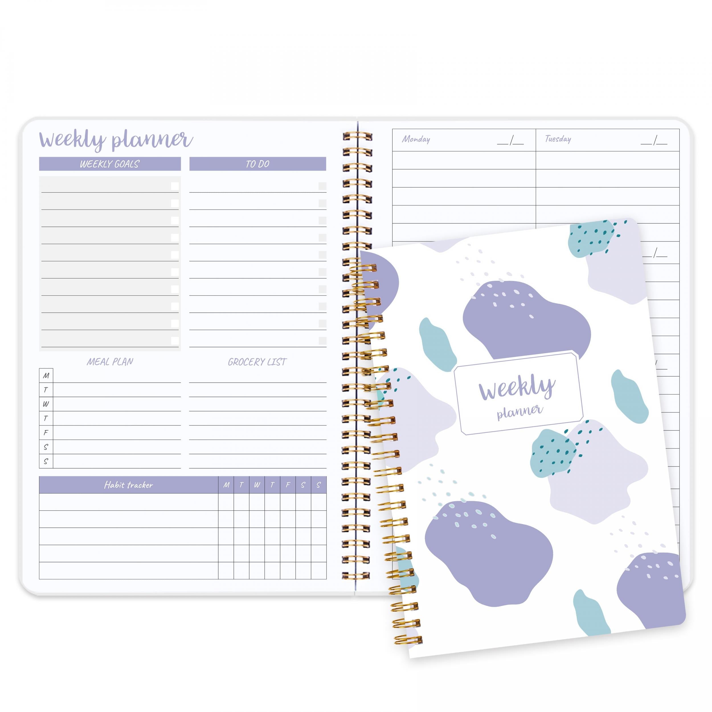 Undated Daily Weekly Planner Notebook With Habit Tracker To Do List And Goals