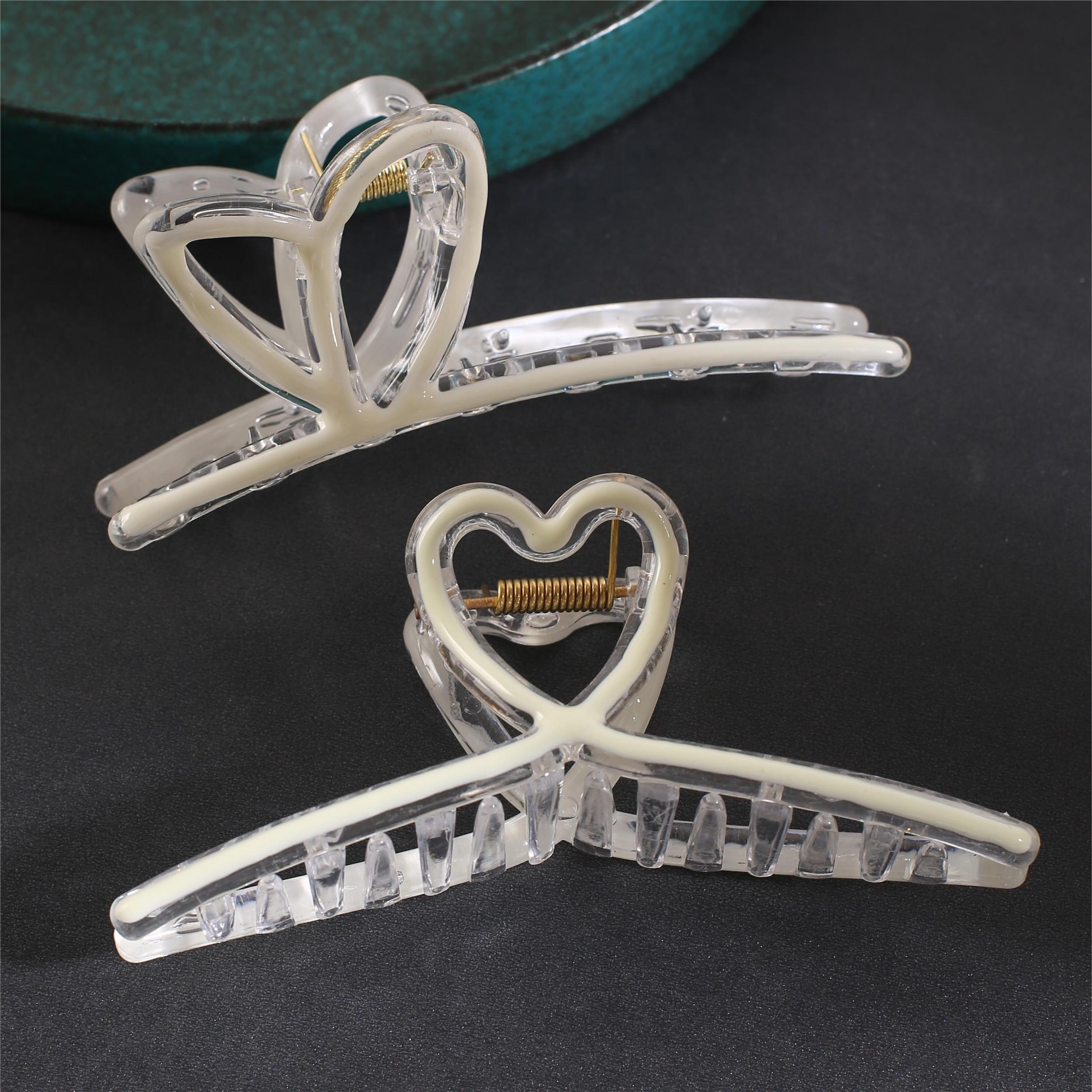 Enamel Style Hair Claw Shark Claw Transparent Ponytail Holder Clip