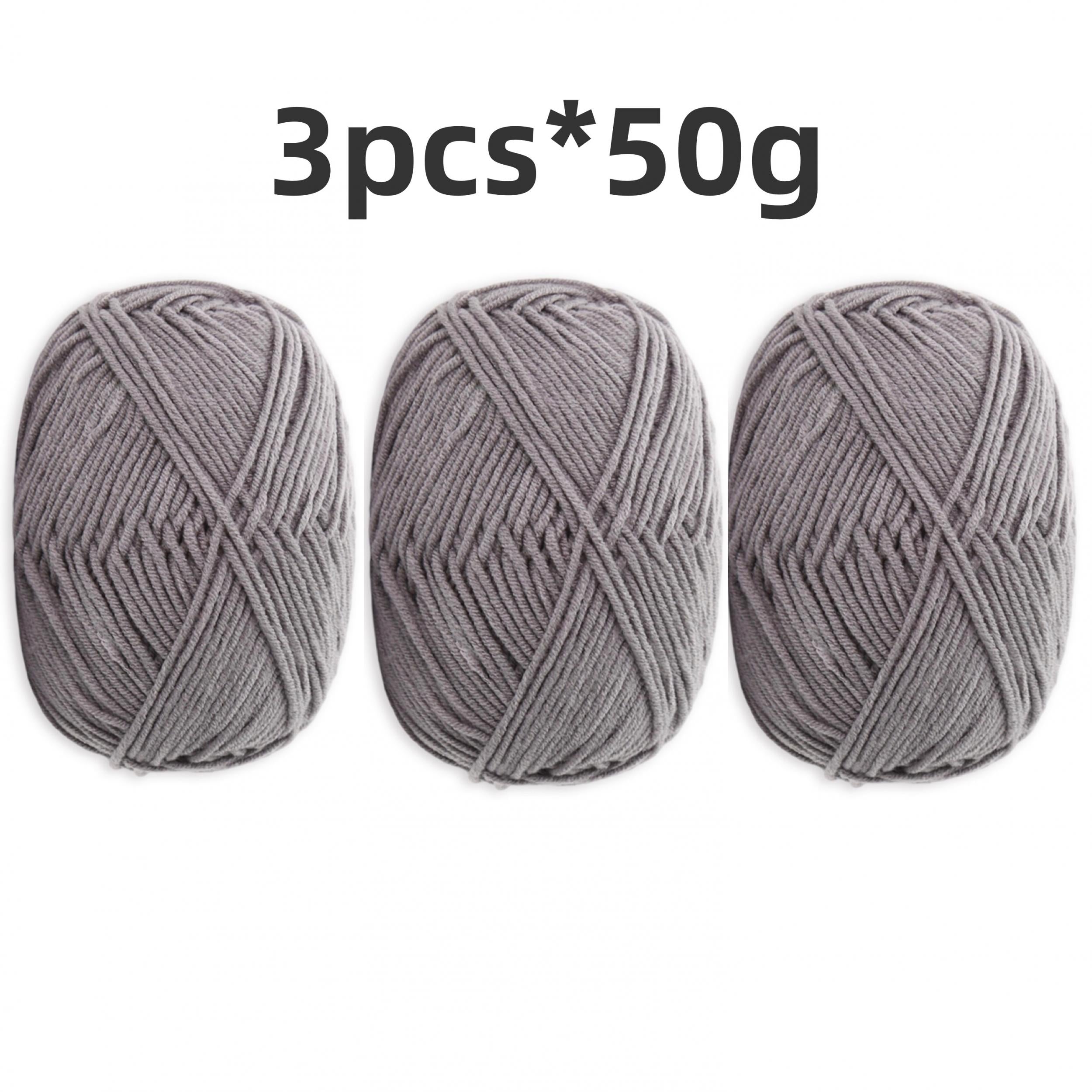 3pcs Beginner Crochet Yarn 100 4 Layers Acrylic Cotton Soft Yarn 50g