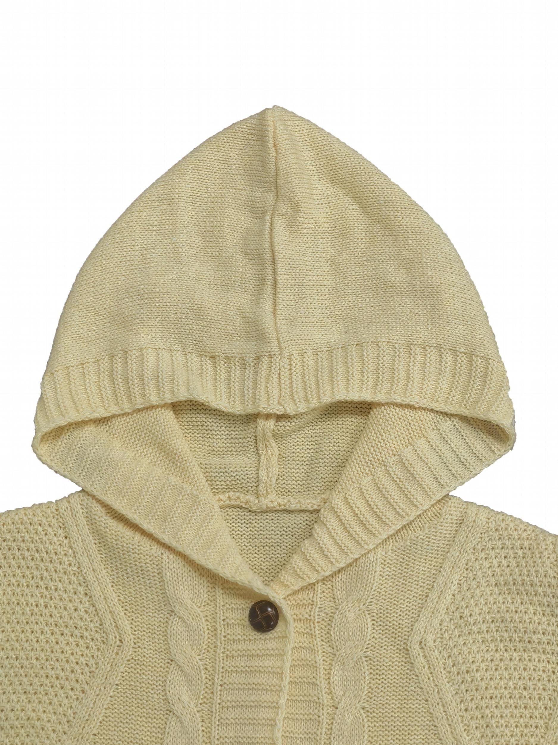  Cable Button Up Hooded Jumper