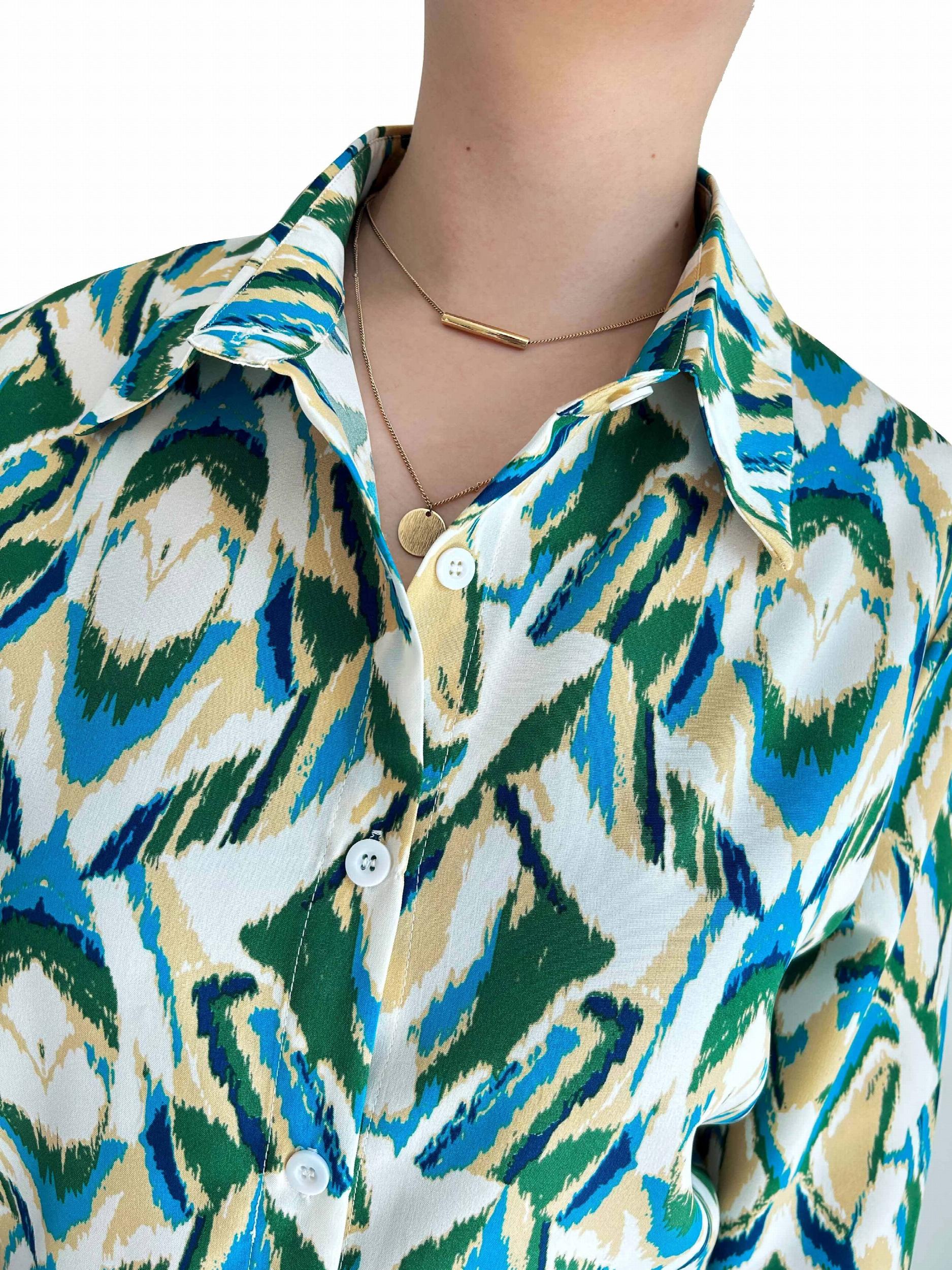  Allover Print Long Sleeve Button Up Shirt