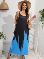  Ombre Print V Neck Cami Maxi Dress With Pockets