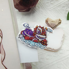Year Lion Dance Drip Acrylic Clip Chinese Symbol Office Paper Holder Birthday