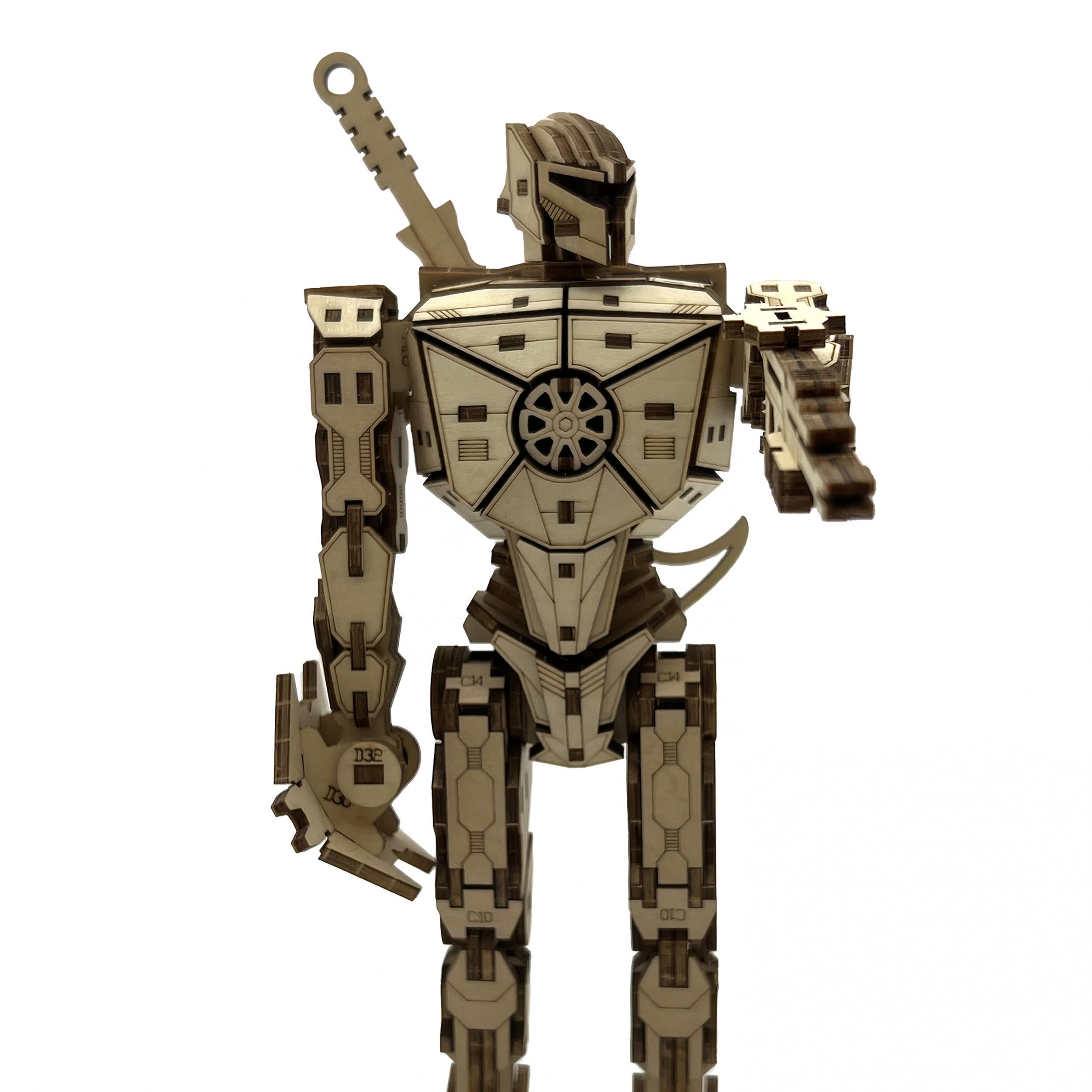 3D Wooden Puzzle Robot DIY Assembly Model Ages 14 Flexible Joints Basswood Gift