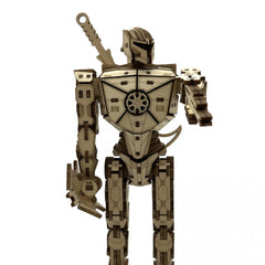 3D Wooden Puzzle Robot DIY Assembly Model Ages 14 Flexible Joints Basswood Gift