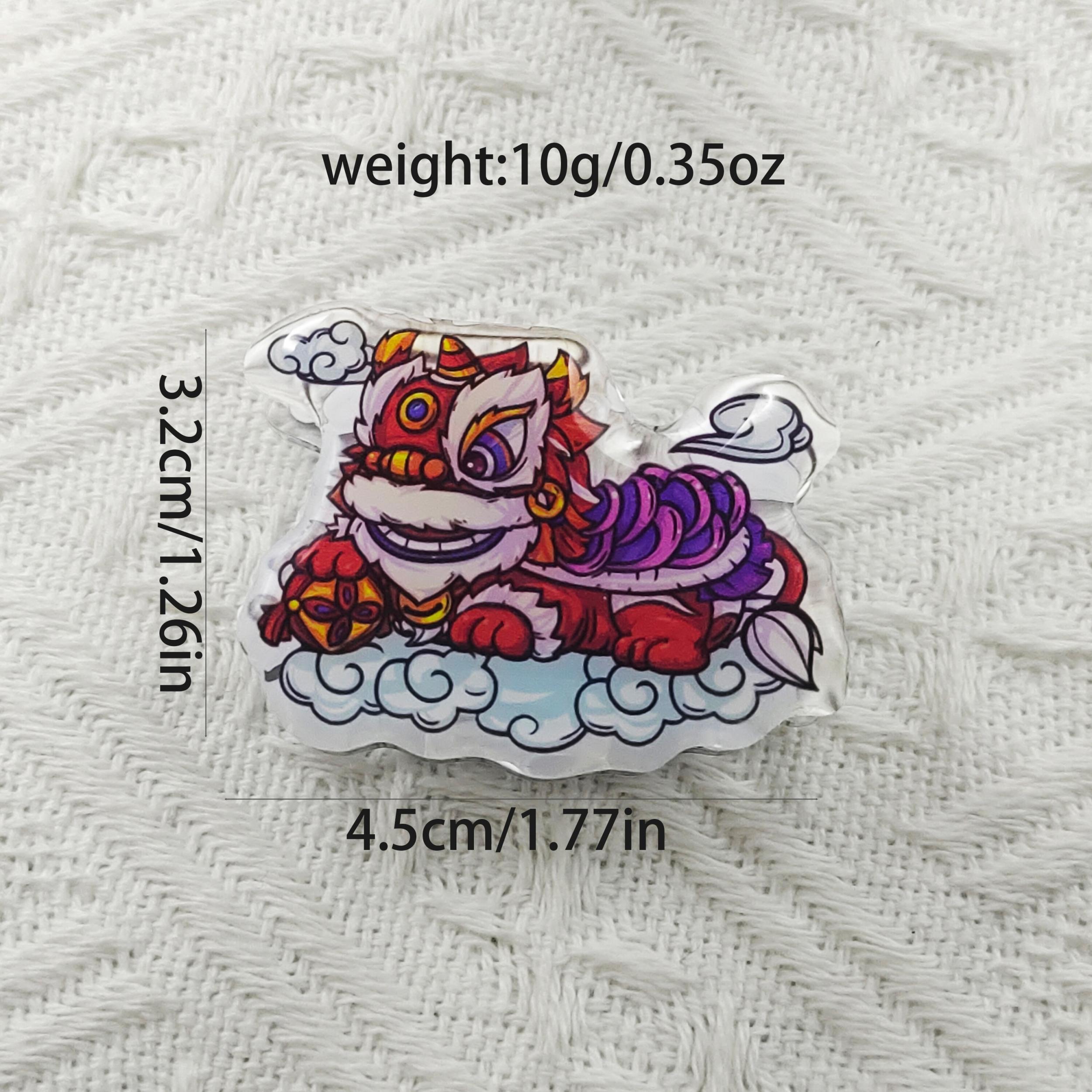 Year Lion Dance Drip Acrylic Clip Chinese Symbol Office Paper Holder Birthday