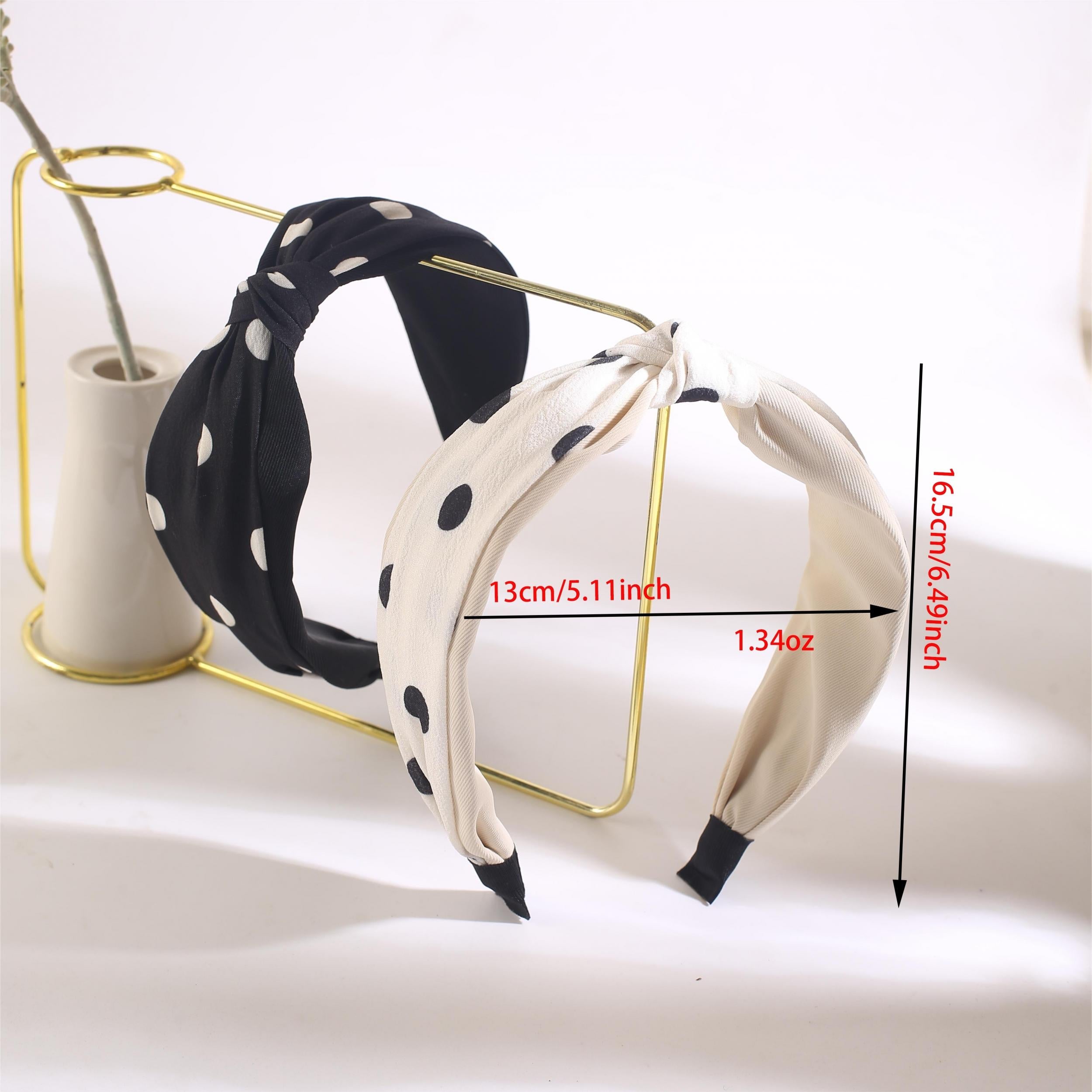2pcs Polka Dot Headband Cross Knotted Hair Accessories
