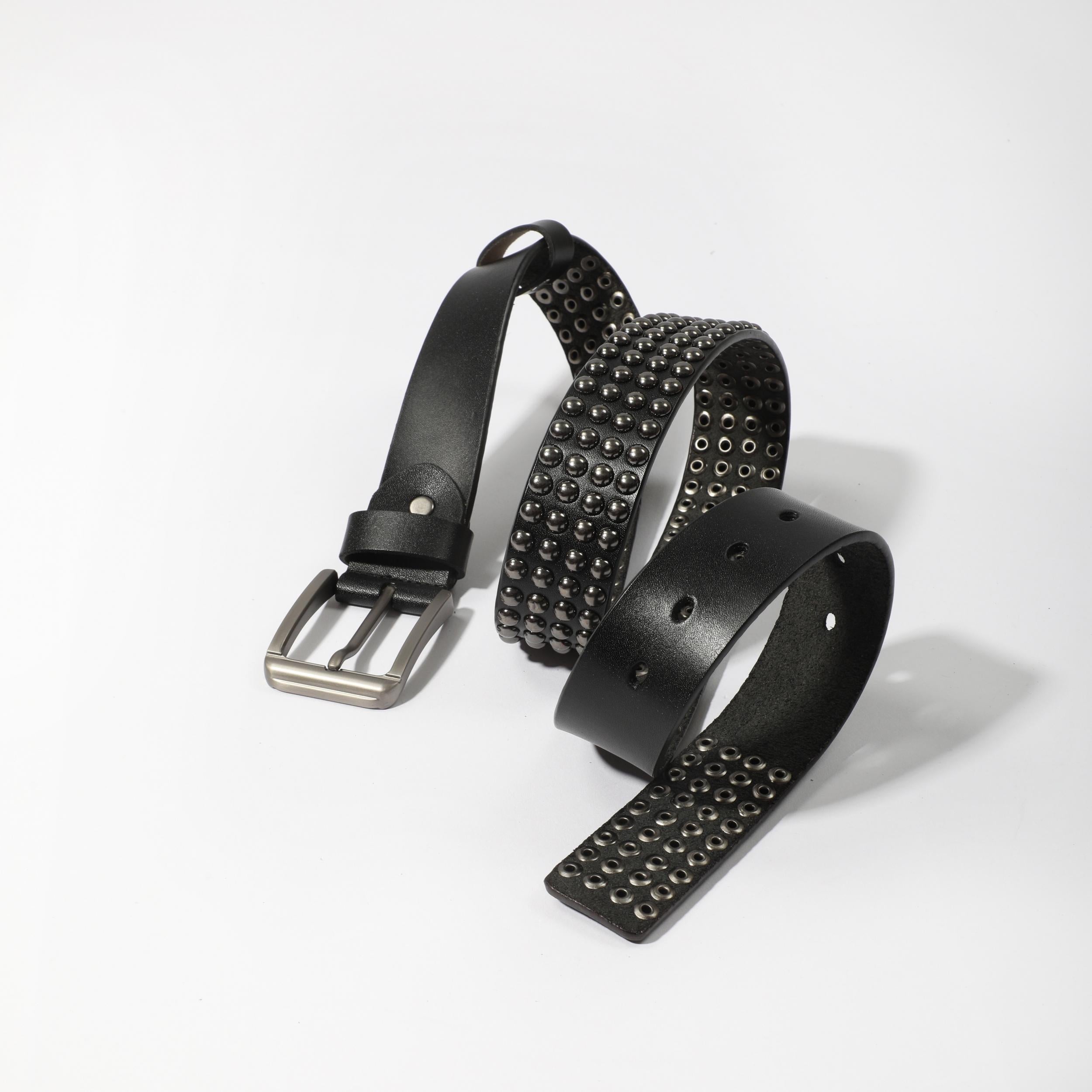 Men's PU Leather Punk Rivet Head Belt