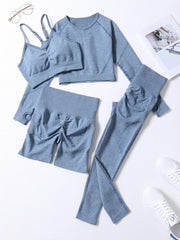 4 Pcs Yoga Set High Stretch Sports Suit
