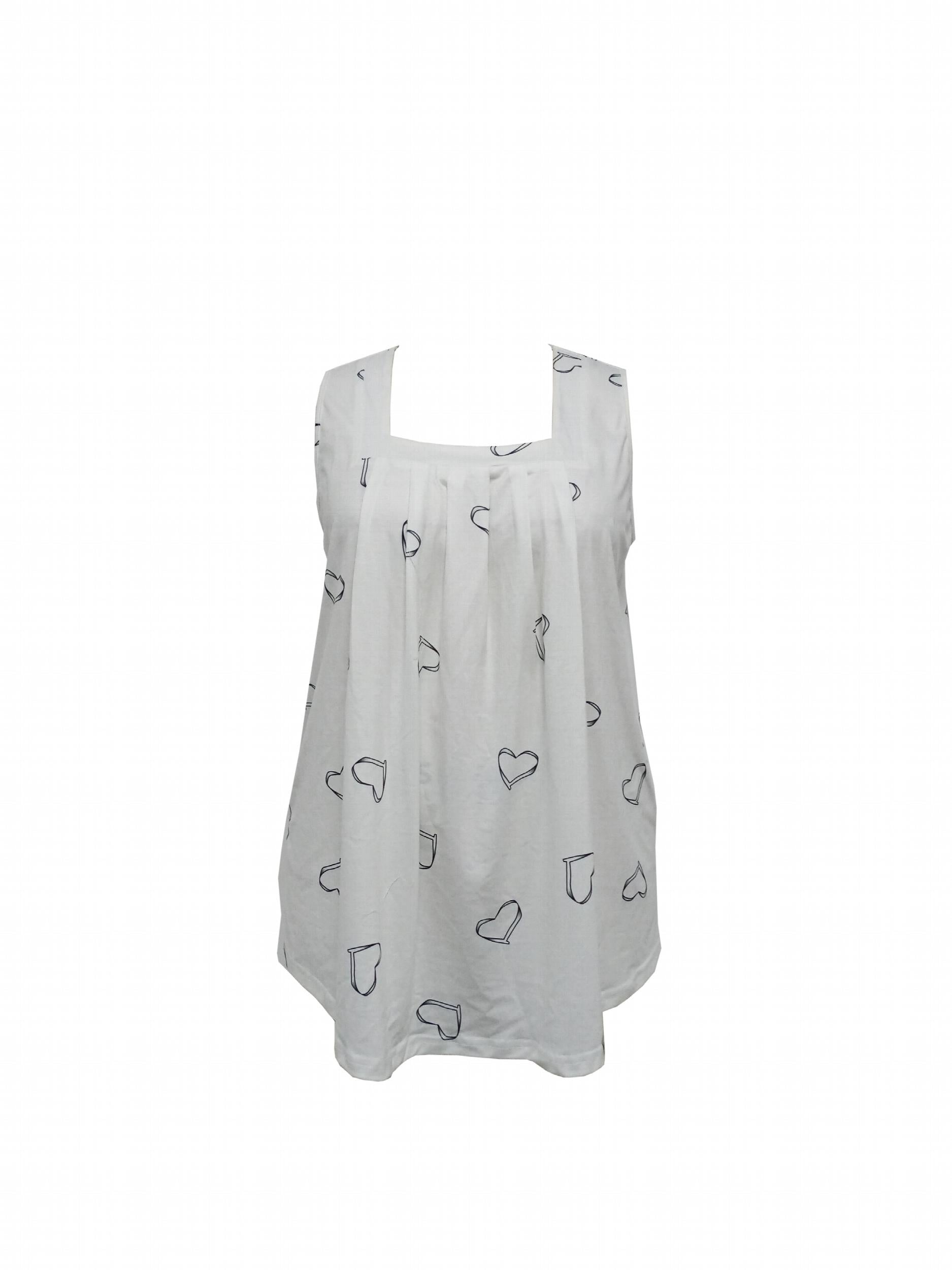  Heart Print Square Neck Tank Top