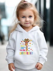 Giraffe Print Hoodie & Pants Set for Girls, Sporty Outfit