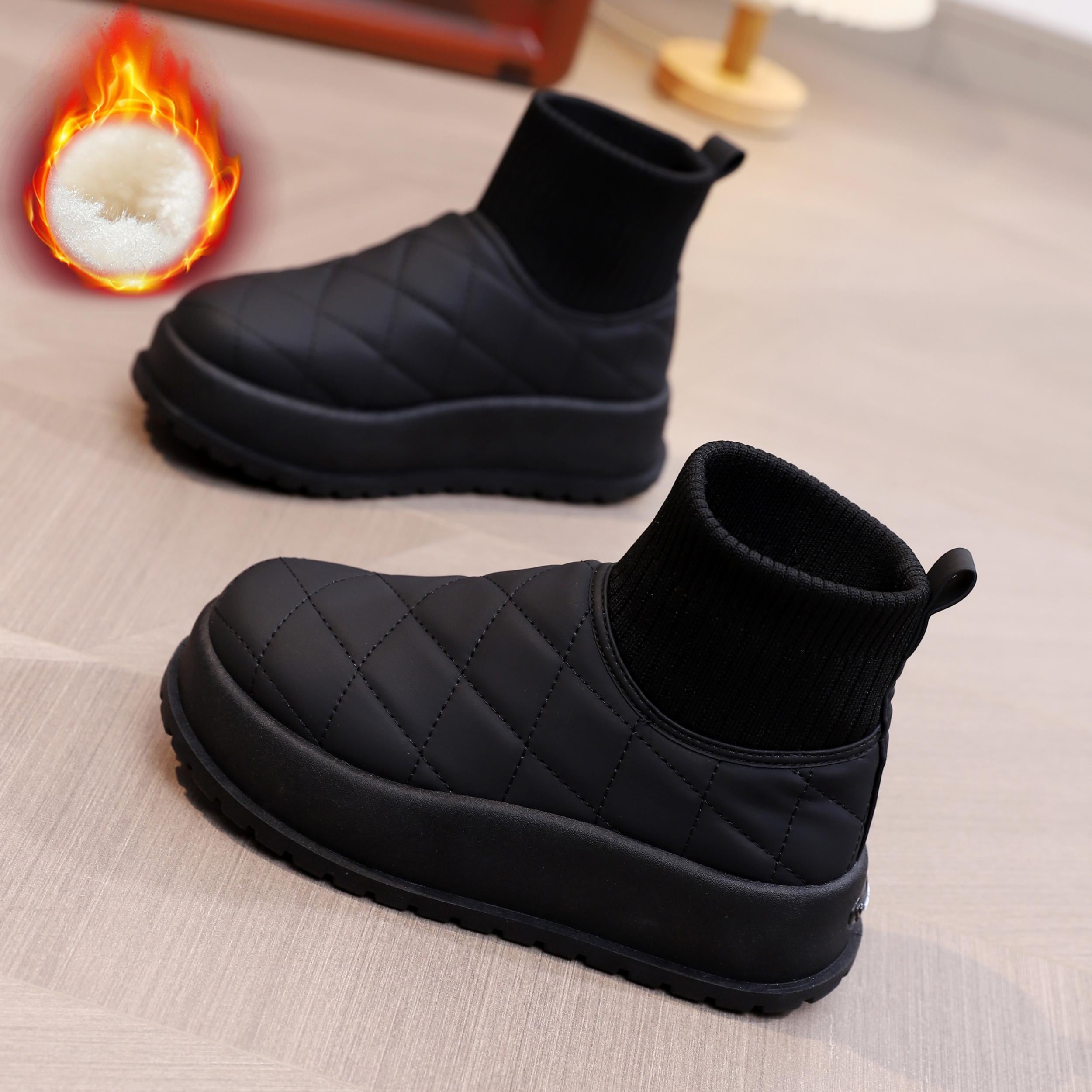 Women's Chunky Snow Boots Non-Slip and Warm Thick Bottom Shoes
