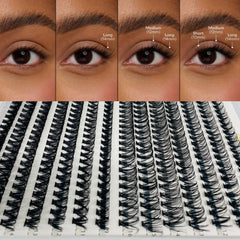 Mixed Lash Clusters 280pcs 9-16mm Wispy Soft Natural Look False Eyelashes