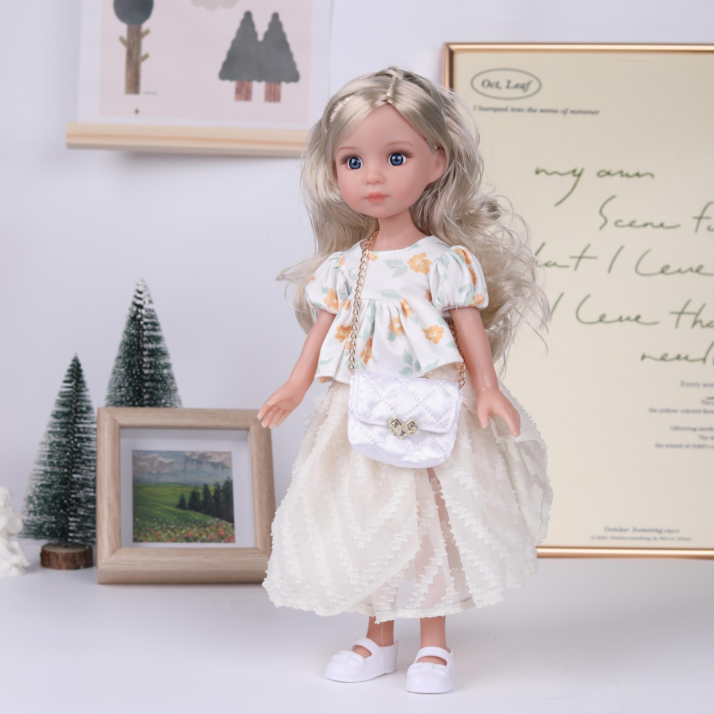 34cm Princess Doll with Outfits & Accessories Soft Vinyl Realistic