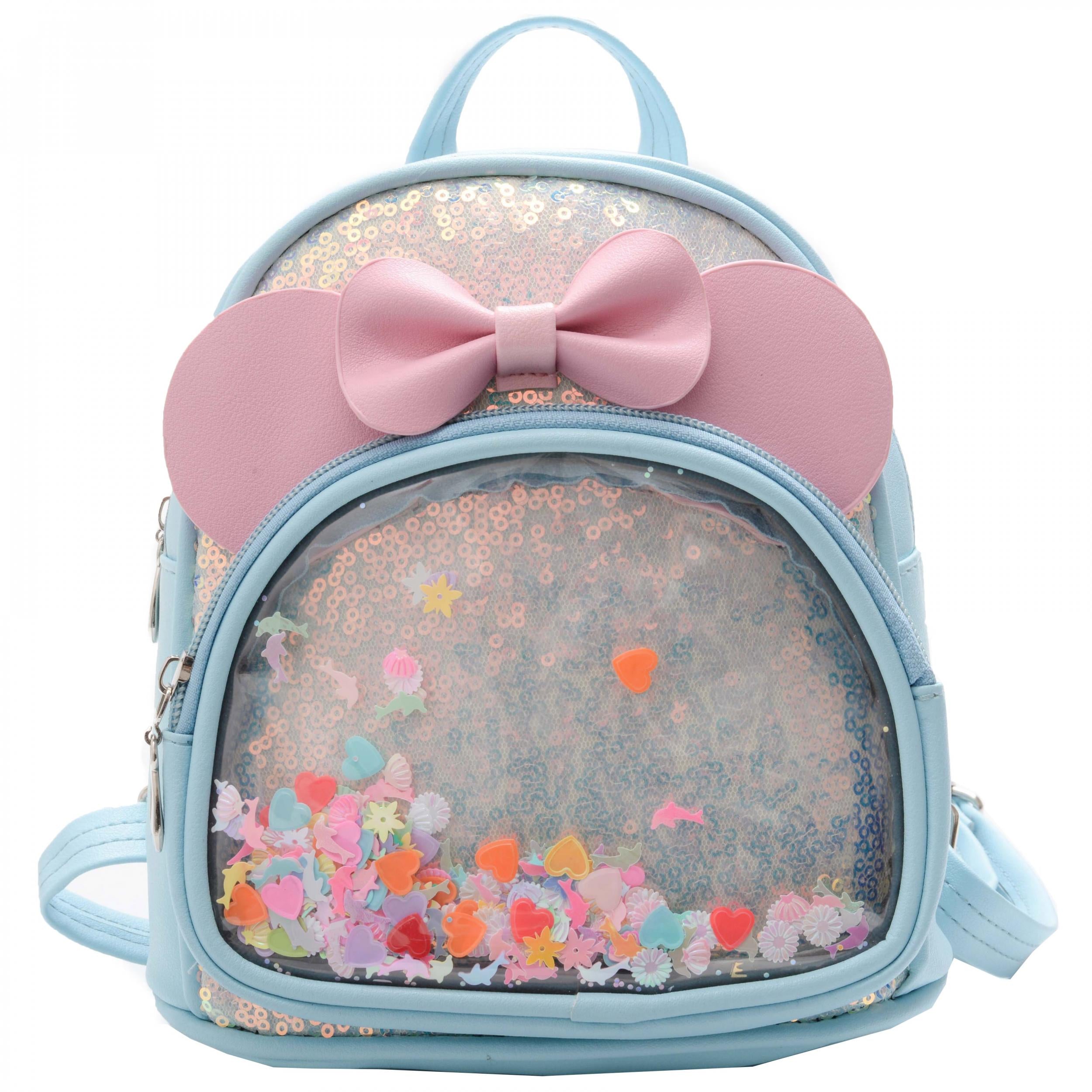 Girls' Jelly Backpack with Sequined Bow