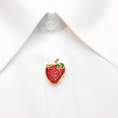 2pcs Strawberry Rhinestone Button Cover for Shirt Decoration