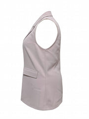  Solid Lapel Collar Stretch Blazer