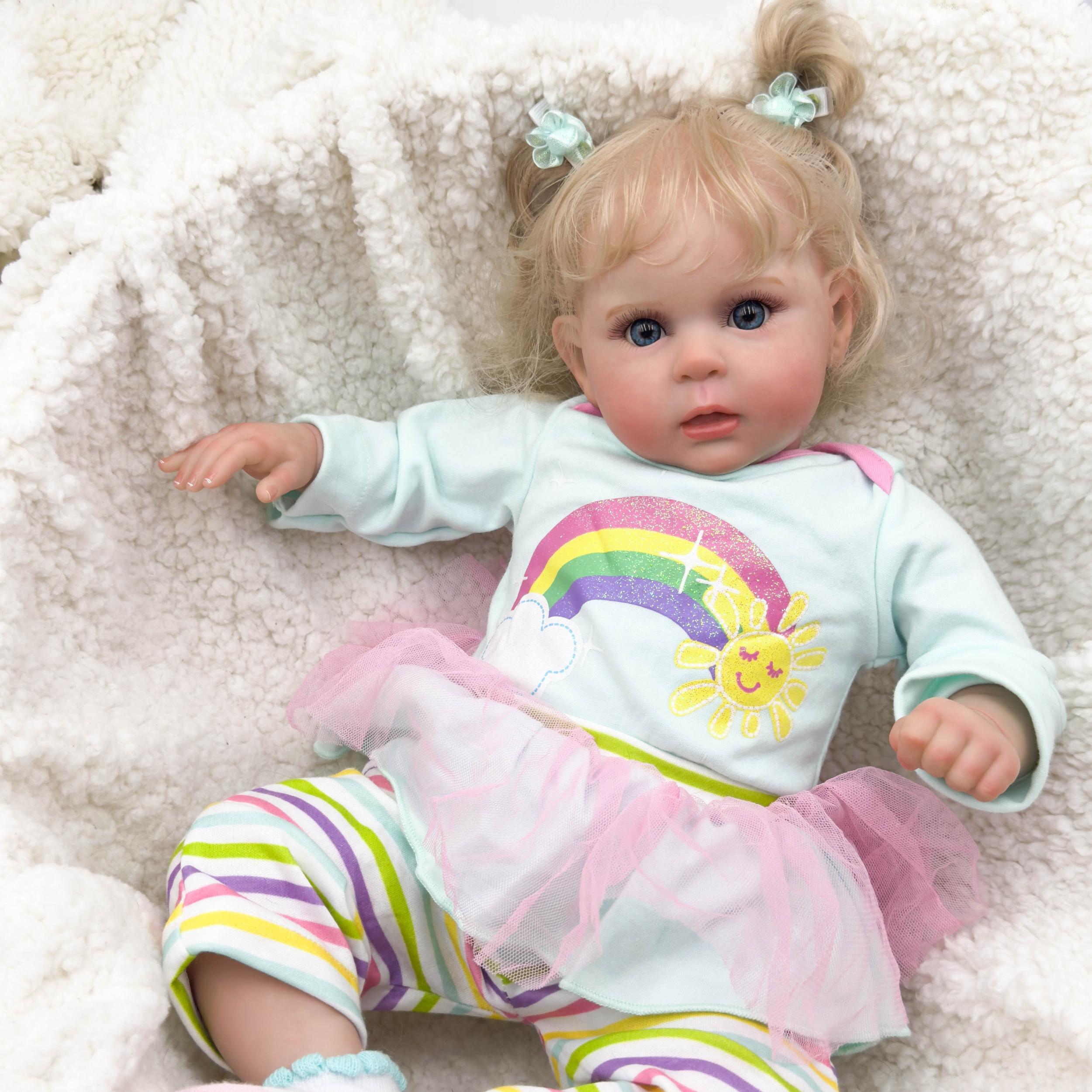 Adorable Reborn Doll Blonde Hair Soft Vinyl Realistic Lifelike