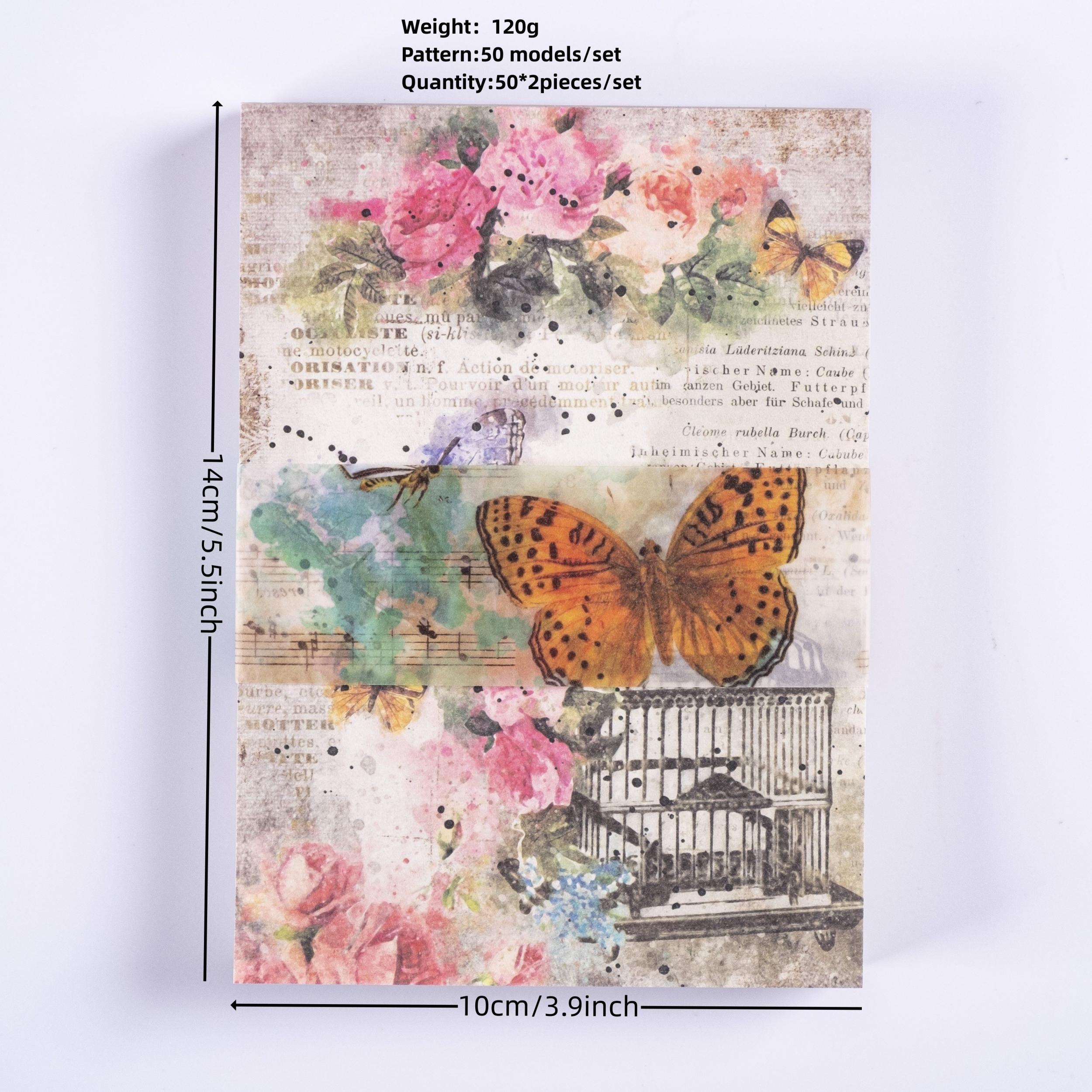 100 Pcs Vintage Scrapbook Material Paper Set - Magic Dark Style DIY 9x13.97 Cm