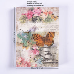 100 Pcs Vintage Scrapbook Material Paper Set - Magic Dark Style DIY 9x13.97 Cm