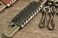 Cowhide Leather Vintage Key Ring Wallets Smart Key Holder Organizer
