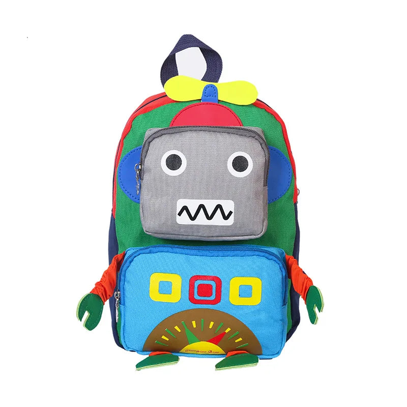 Cartoon Robot Kids Backpack Orthopedic School Bag