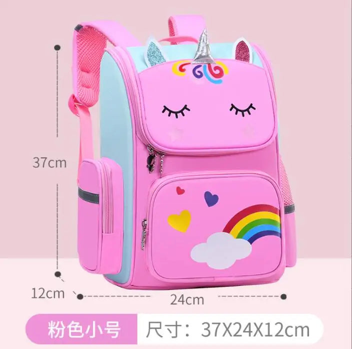 Girl Unicorn Schoolbags Lager Capacity Cartoon School Backpack