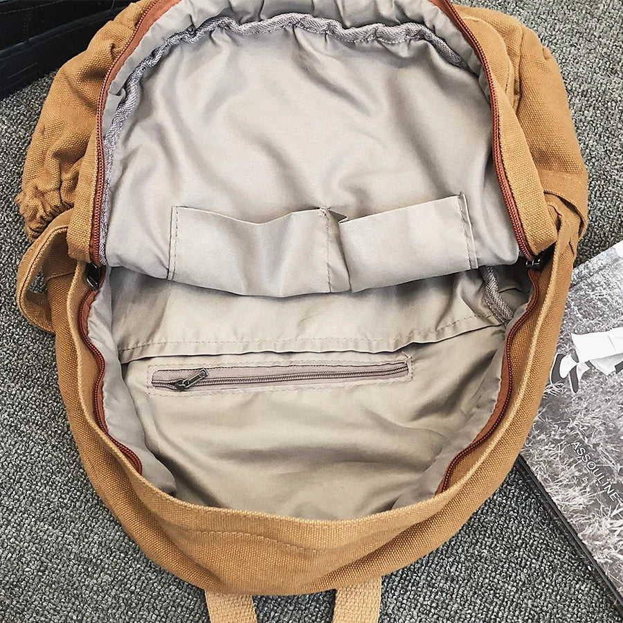 Retro Casual Travel Backpack for Women High Capacity Bagpack Zipper SchoolBag