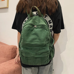 Retro Casual Travel Backpack for Women High Capacity Bagpack Zipper SchoolBag