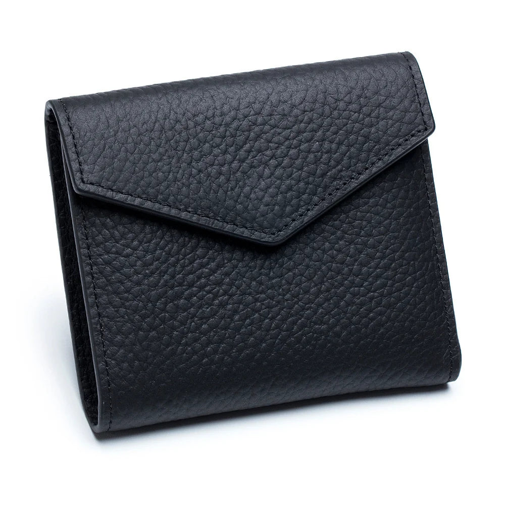 Lychee Pattern Wallet Women's First Layer Cowhide Card Slot