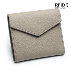 Lychee Pattern Wallet Women's First Layer Cowhide Card Slot