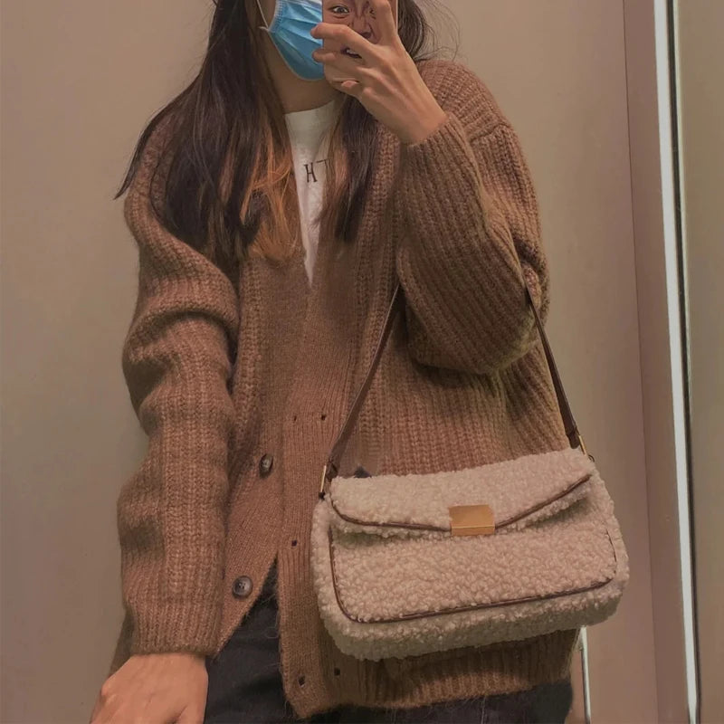 Faux Fur Women's Shoulder Bag Winter Handbag