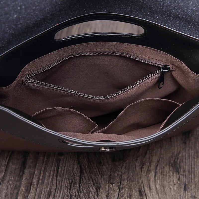 Vintage Leather Laptop Bag for Men 15-Inch Business Briefcase