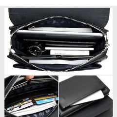 Leather Wallet Men Coded Lock Clutch Anti-theft Business Portemonnee