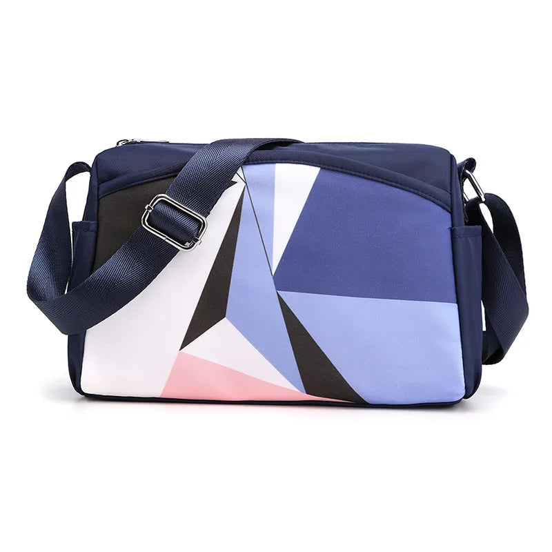 Women's Shoulder Bags Splicing Waterproof Nylon Messenger Bag
