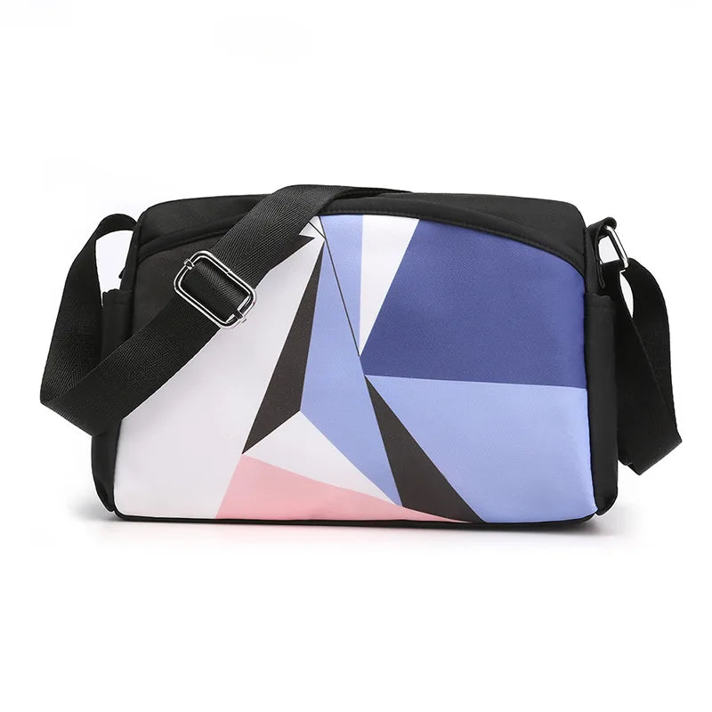 Women's Shoulder Bags Splicing Waterproof Nylon Messenger Bag