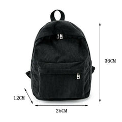 Women Corduroy Travel School Backpack Satchel Bag Shoulder Rucksack