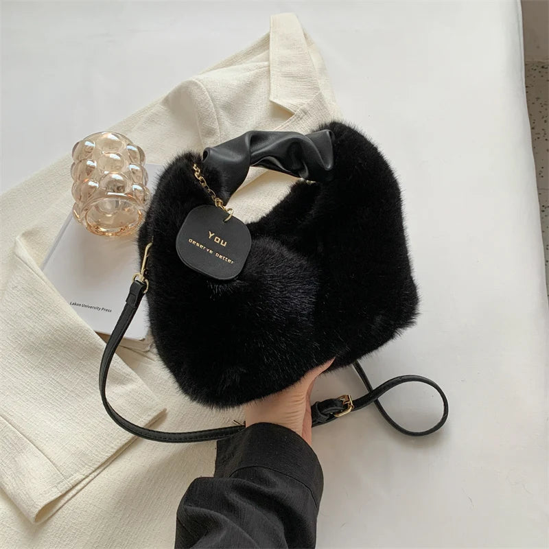 Women's Winter Plush Tote Bag Soft and Warm