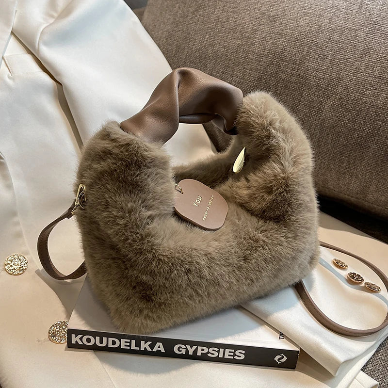 Women's Winter Plush Tote Bag Soft and Warm