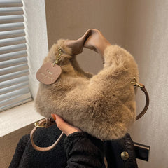 Women's Winter Plush Tote Bag Soft and Warm