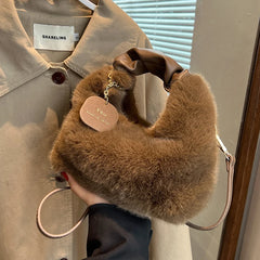 Women's Winter Plush Tote Bag Soft and Warm