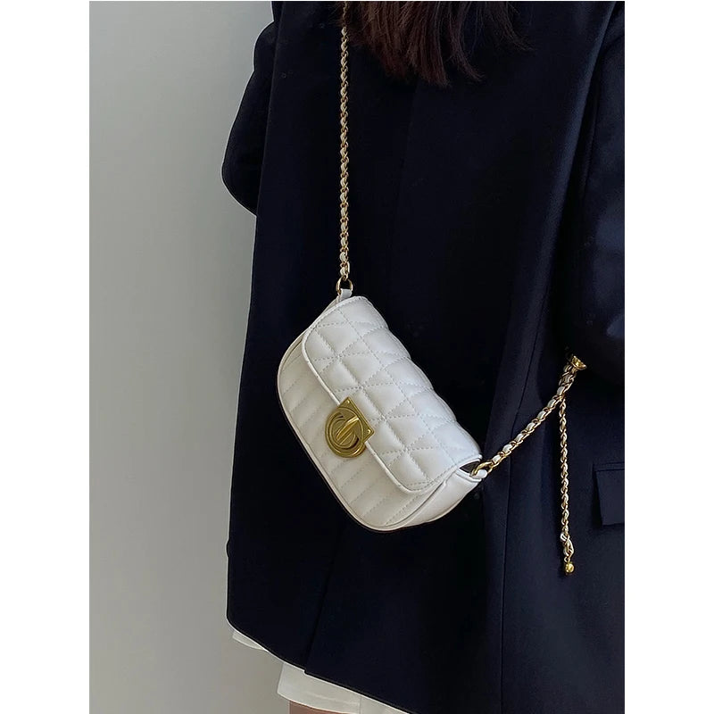 Women's Bead Rhombus Chain Small Square Bag