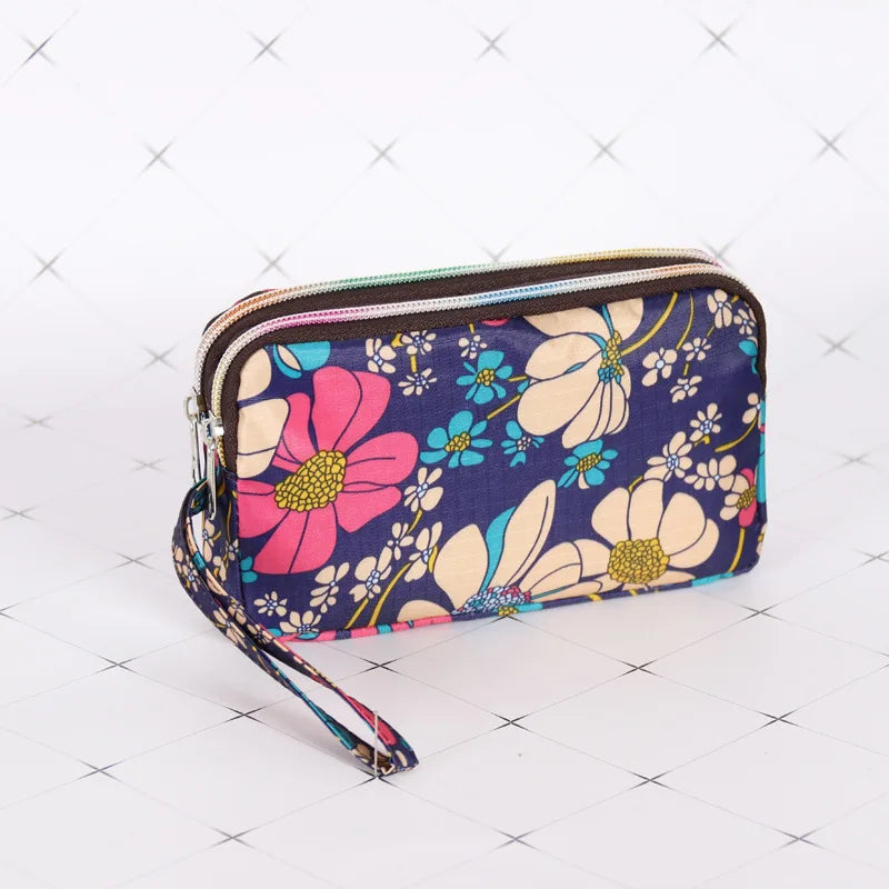 Retro Canvas Handbag For Women Flower Printing Zipper