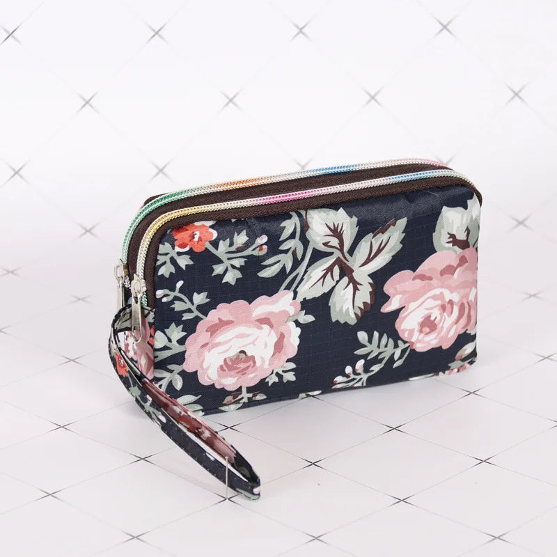 Retro Canvas Handbag For Women Flower Printing Zipper